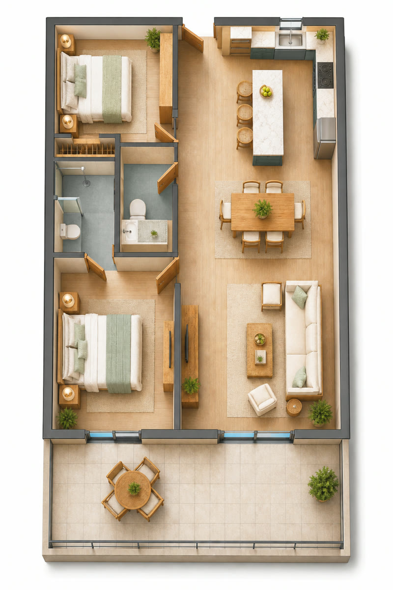 Floorplan of Unit 307