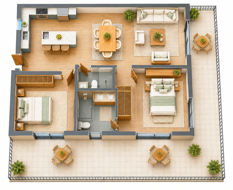 Floorplan of Unit 401